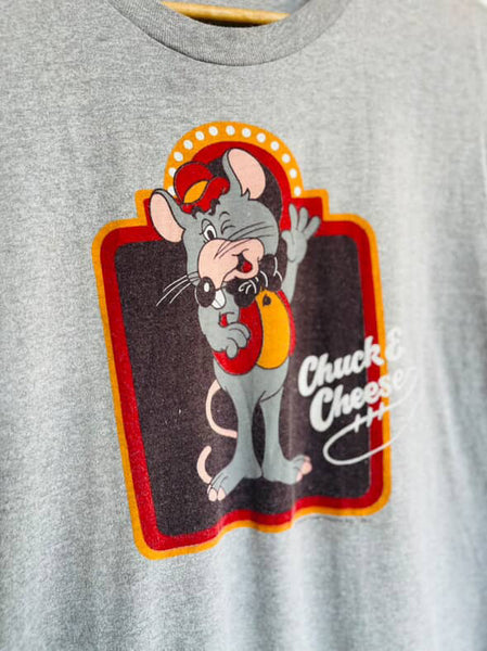 1981 Chuck E. Cheese Gray T-Shirt – Pizza Time Theatre Vintage Tee - S/M