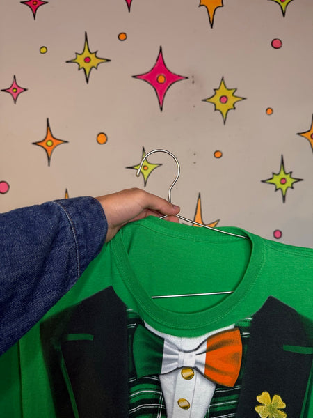 Leprechaun Costume T-Shirt Irish St Patrick's Day Tee Oversized Green Graphic L