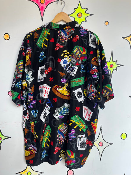Vegas Novelty Souvenir Party Vacation Shirt Casino Gambling Slot Machines XL+