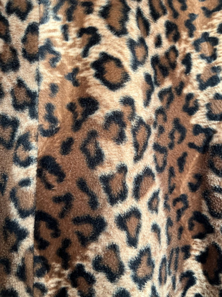Vintage 90s Leopard Print Vegan Fur Coat – Boho Grunge Western Glam (S/M)