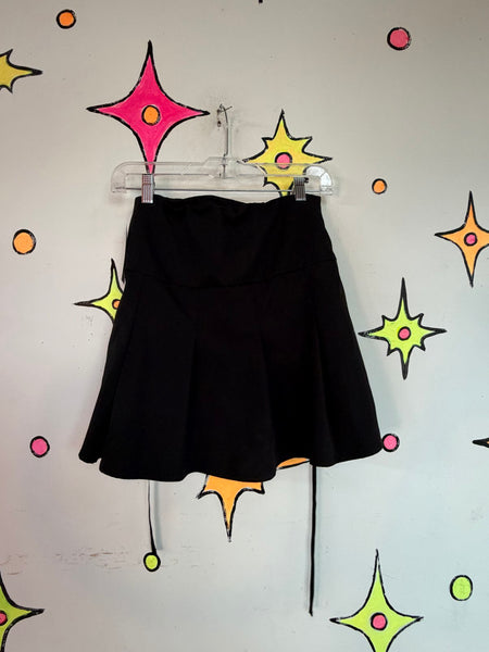 Goth Lace Up Pleated Mini Skirt Hot Topic Style Y2K Punk Grunge Schoolgirl S