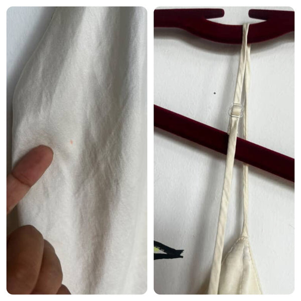 Vintage 90s Y2K | Creamy Off White Silk Coquette Fairy Grunge Goddess Cami Top S