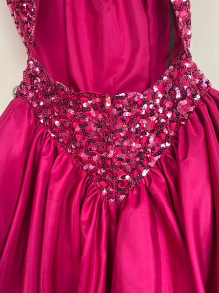 Vintage 80s Pink Sequin Poofy Prom Party Dress – Crinoline Glam Princess Small