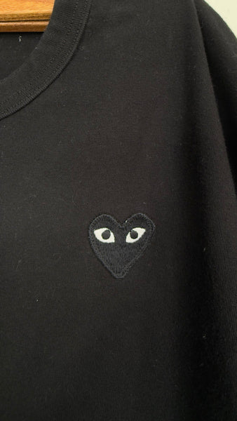 Comme des Garçons Play Heart Tee | Black Designer Graphic T-Shirt | M