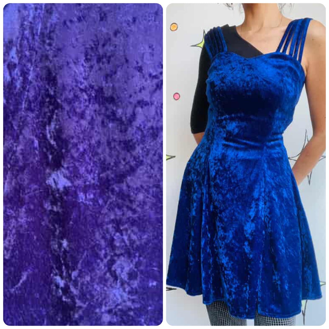 Vintage 90s | All That Jazz Purple Velvet Fairy Grunge Goth Mini Slip Dress | M