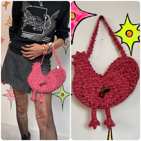 Vintage Y2K | Junya Watanabe Fuzzy Angora Chicken Japanese Designer Bag Purse