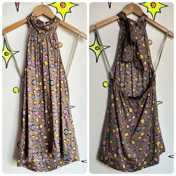 Y2K BCBG Maxazria Halter Top - Silk - Boho Fairy Grunge Indie Sleaze Bratz - S