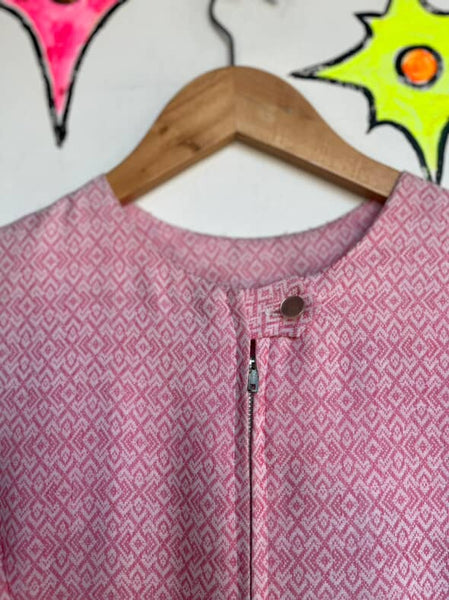 Vintage 60s 70s Pink Mod Go-Go Mini Dress Romper Playsuit | Deadstock | M/L