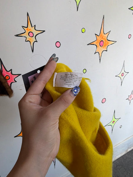 Bright Yellow Wool-Blend Beret Kawaii Whimsigoth Fairy Grunge Hat Accessory