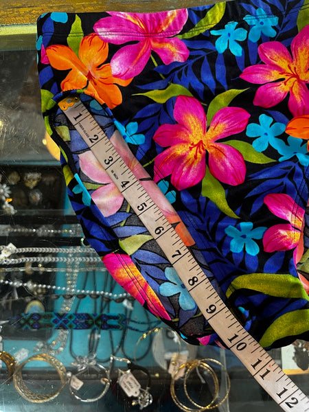 90s Catalina Hawaiian Bikini Bottoms High Cut Floral Swimsuit Y2K Beachwear M