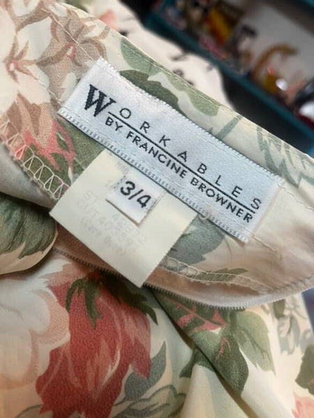 Vintage 90s Off White & Pink Pastel High Waist Fairy Grunge Maxi Skirt – Small