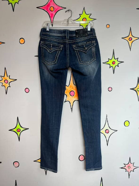 Y2K Miss Me Embellished Low Rise Jeans – Indie Sleaze Fairy Grunge – Sz 28