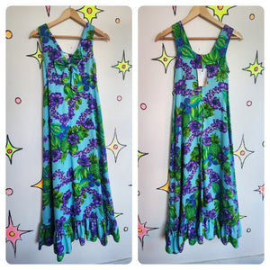 Vintage 60s 70s | Hawaiian Bohemian Hippie Maxi Festival Dress | XS