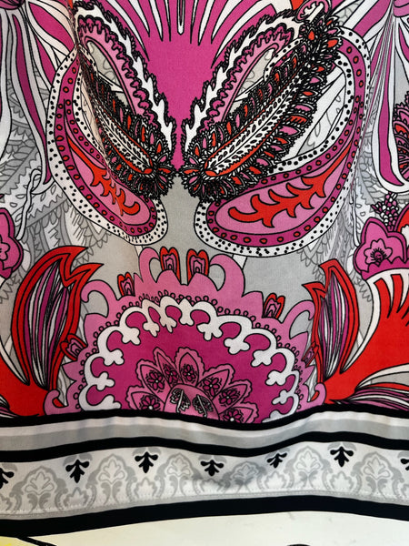 Vintage 90s Retro 60s 70s Mod GoGo Psychedelic Pink Paisley Mini Party Dress PS