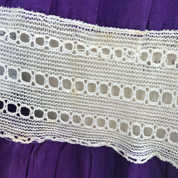 Vintage 60s 70s | Purple Boho Hippie Prairie Festival Cotton Woodstock Skirt | S