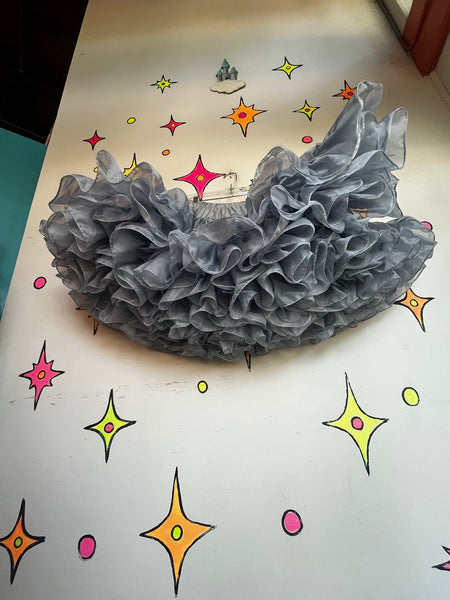 Vintage Square Dance Petticoat 50s Blue Poofy Crinoline Skirt Rockabilly Pinup M