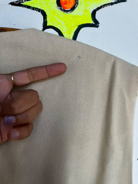 Off White Oversized Vest with Gold Buttons - Rococo Victorian Revival - Size M