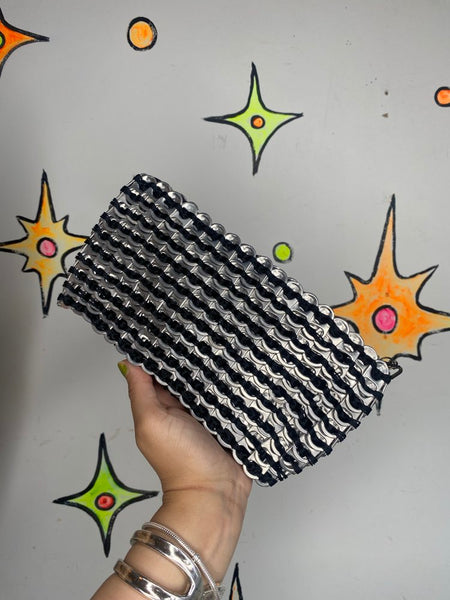 Vintage Eco Chic Pop Can Clutch Purse Minimal Handbag Chainmail Day-to-Night Bag