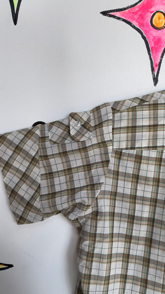 70s 80s Plaid Men's Button-Up Shirt | Vintage Western Grunge – Medium