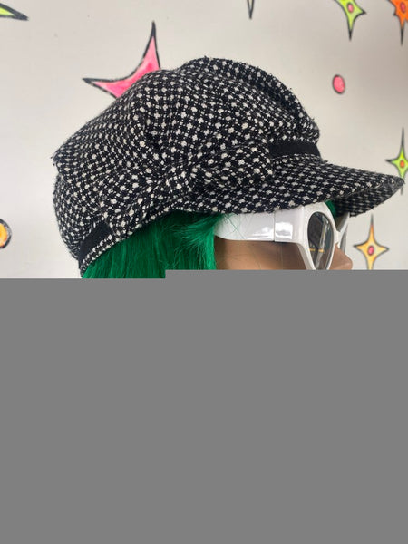 Houndstooth Mod Cap with Bow Kate Landry Dark Academy Retro Chic