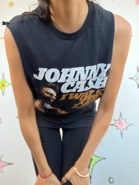 Vintage Johnny Cash Walk The Line Concert Tee | Boho Grunge Band T Shirt | S/M