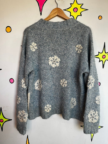 Vintage Teddy Bear Christmas Sweater Ugly Tacky Holiday Blue XL Novelty