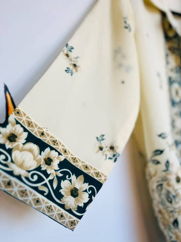 Vintage 70s Retro Floral Boho Grunge Blouse / Duster Jacket – Small/Medium