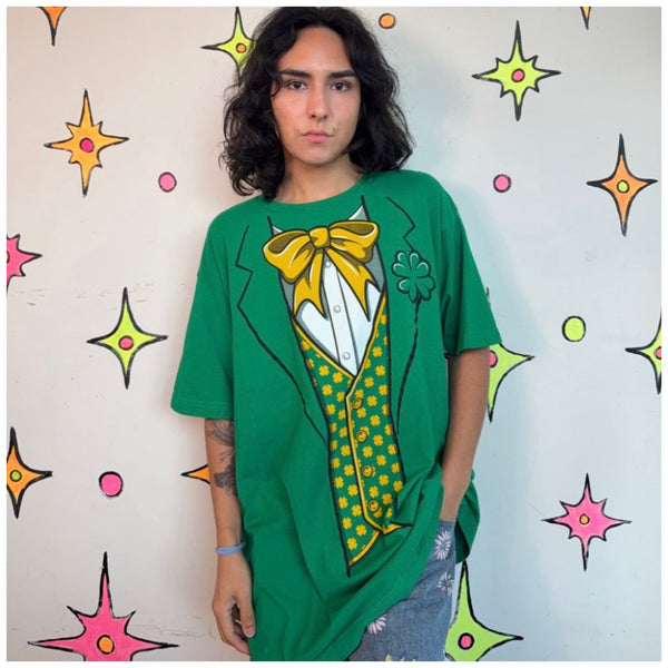 Leprechaun Costume T-Shirt Irish St Patrick's Day Oversized Green Graphic L/XL