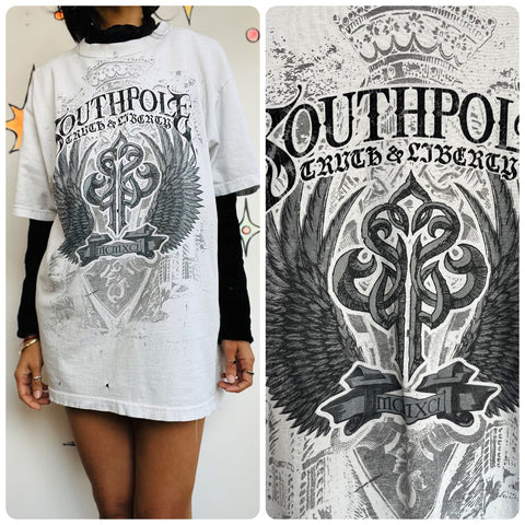 Y2K Tattoo Print Tee - Grunge Goth Distressed Vintage T Shirt - Streetwear - XL