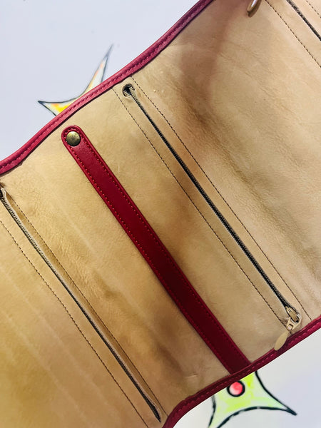 Vintage COACH Red Leather Wallet Clutch - Classic Red Coach Bag Wallet Purse