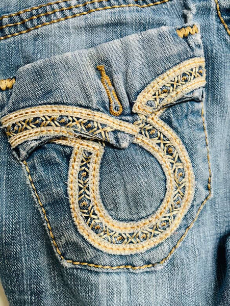 Y2K Big Star Embellished Low-Rise Jeans Indie Sleaze Fairy Grunge Flares – 26R