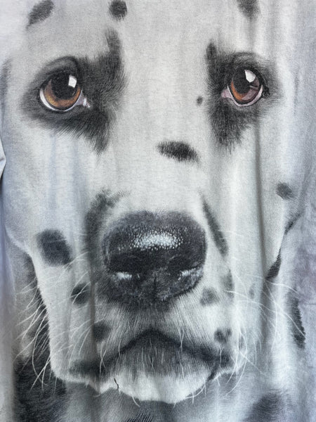 Vintage 90s Y2K Dalmatian Face Oversized Graphic Tee – The Mountain – L