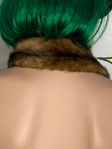 Vegan Fur Stole Old Hollywood Glam Faux Fur Mob Wife Vintage Glamour Shrug