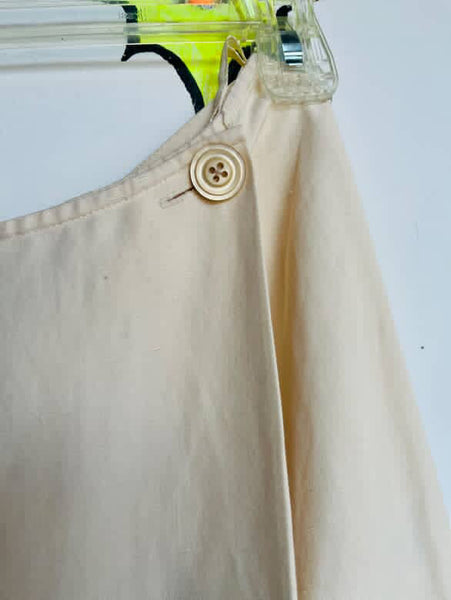 Vintage 90s DKNY Cream Linen Suit | Double Breasted Blazer & Mini Wrap Skirt | 4