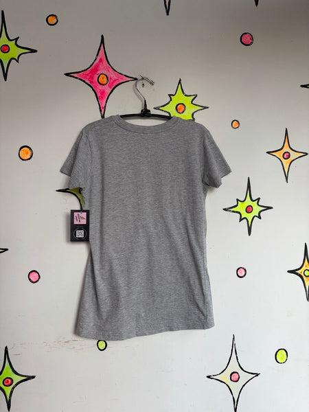 Y2K Gray Tattoo "Queen" Graphic Emo Glam Baby Tee Indie Sleaze Streetwear | S/M