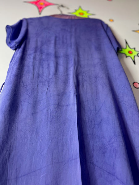 Vintage 90s Lilac Witchy Boho Maxi Dress - Fairy Grunge Revival - Side Slit - 12