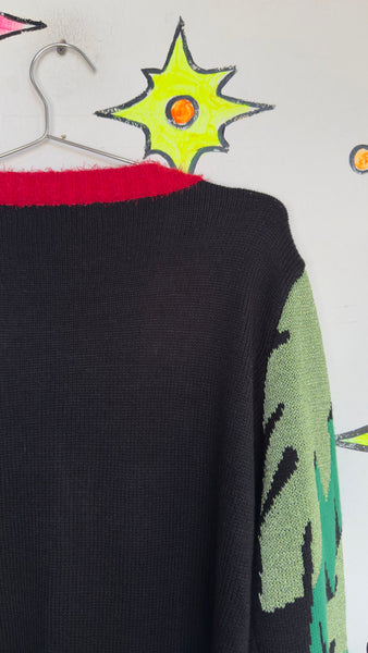 Y2K Christmas Cardigan Ugly Sweater Holiday Party Knit Cozy Vintage Style L