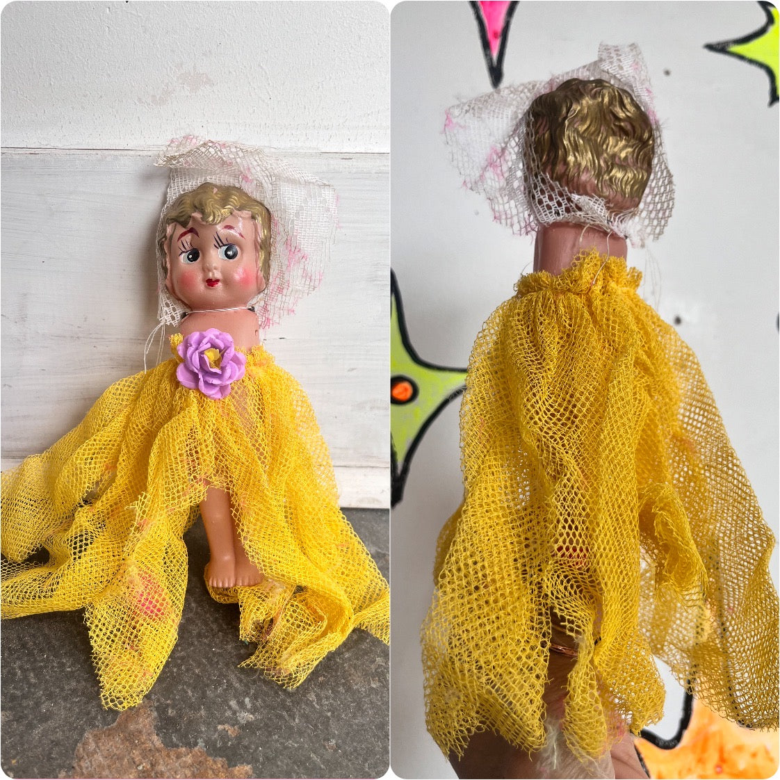 Vintage 1940s | Handmade Doll Babydoll | Creepy Cute | Missing Arms