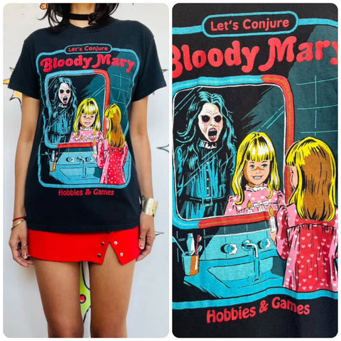 Y2K Bloody Mary Tee – Halloween Mall Goth Horror T-Shirt – Creepy Co. – Size S