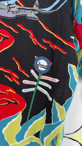 Margaritaville Hawaiian Shirt - Tropical Jimmy Buffett Tiki Aloha Button Up XL