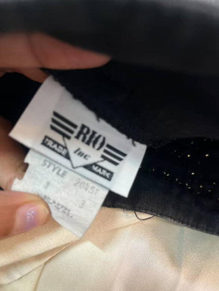 Vintage 80s High-Waisted Black Pencil Skirt Pearl Embellished - Whimsy Goth XS