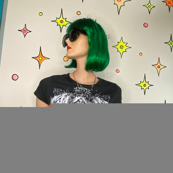 Y2K Hot Topic McBling Goth Tattoo Baby Tee Graphic Crop Top Black L