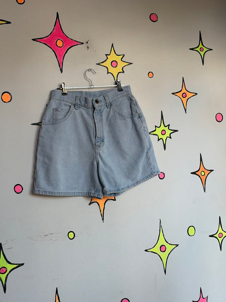 Vintage Lee High Rise Denim Shorts Light Wash Western Mom Shorts Boho Grunge 26