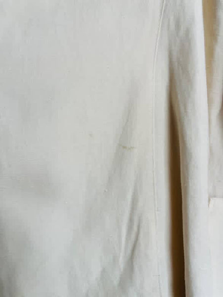 Vintage 90s DKNY Cream Linen Suit | Double Breasted Blazer & Mini Wrap Skirt | 4