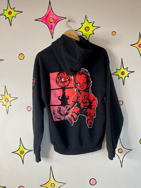 Vintage Y2K Black Mall Goth Chucky Horror Pullover Hoodie – Goth Streetwear – M