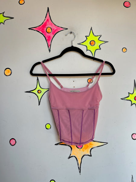 Y2K Lilac Cami Cropped Top | Rave Boho Grunge Babydoll Fairy Core Size Small