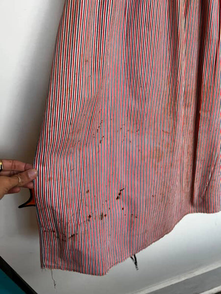 Vintage 1940s Striped Nautical Sailor Costume Dress Handmade Pinup Seaside 6 - 8