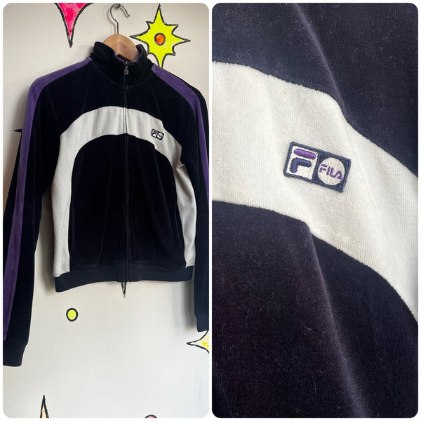 Y2K Early 2000s | Juicy Style Fairy Grunge Rave Fila Velour Hoodie | Small