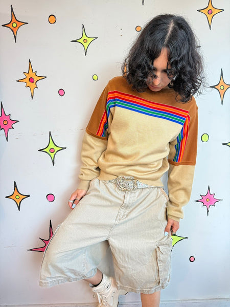 Y2K Khaki Cargo Shorts | Utility Gorpcore Academia Skater Grunge Workwear M 34