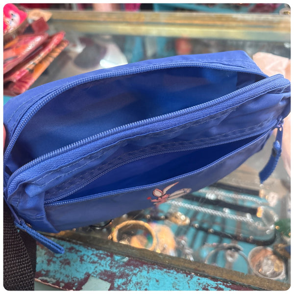 Vintage 80s 90s Energizer Bunny Blue 3-Zipper Fanny Pack Retro Festival